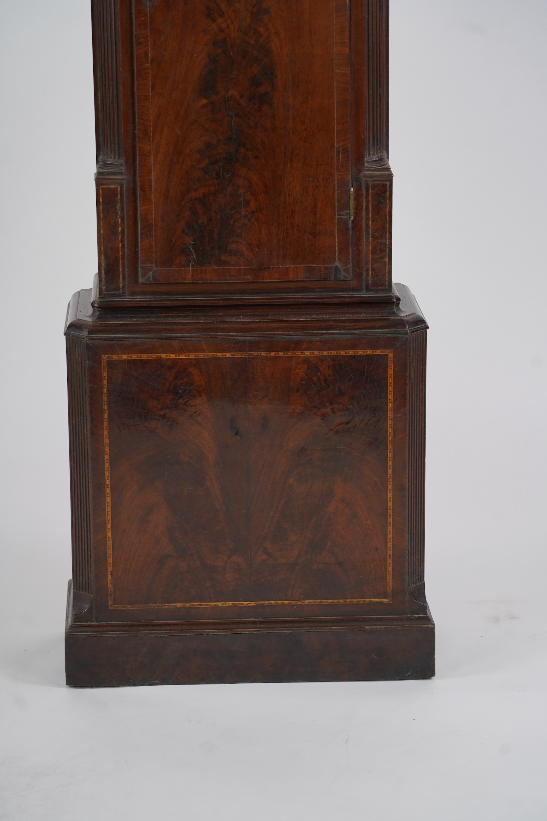 A mid 18th century mahogany eight day longcase clock, the inner chapter ring signed D. Seddon, Frodsham, for Daniel Seddon
